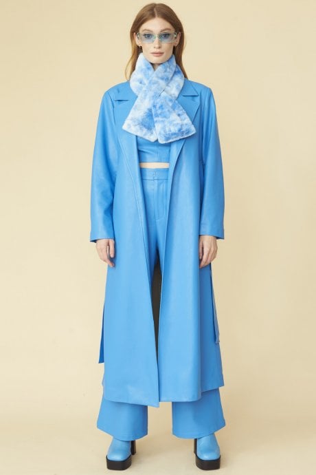JAYLEY Blue Eco Leather Trousers