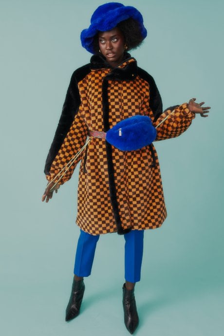 JAYLEY Blue Faux Fur Bum Bag