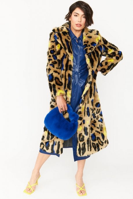 JAYLEY Blue Faux Fur Charlotte Bag