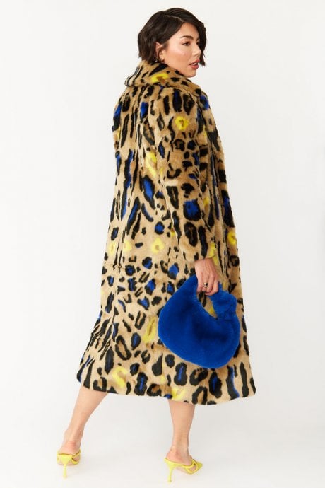 JAYLEY Blue Faux Fur Charlotte Bag