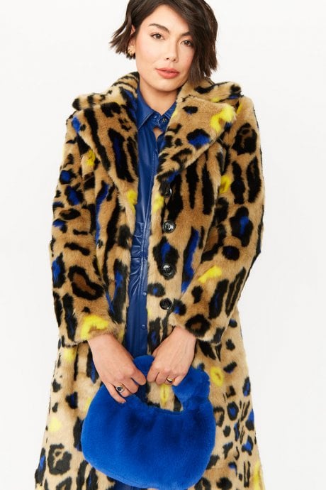 JAYLEY Blue Faux Fur Charlotte Bag