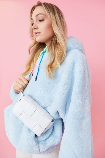 JAYLEY Blue Faux Fur Hoodie