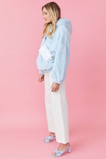 JAYLEY Blue Faux Fur Hoodie