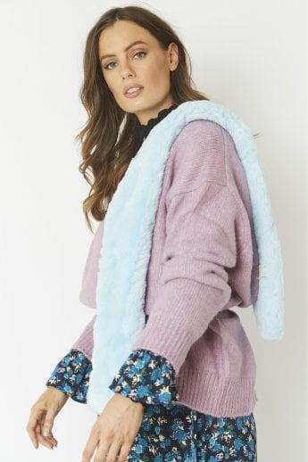 JAYLEY Blue Faux Fur Scarf