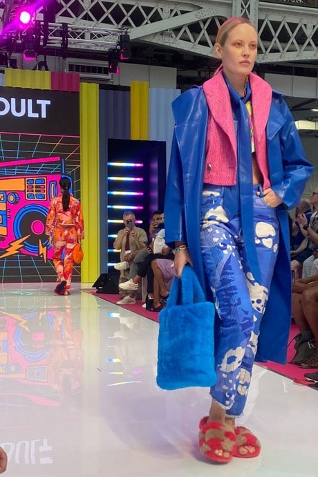 JAYLEY Blue Faux Fur Tote Bag