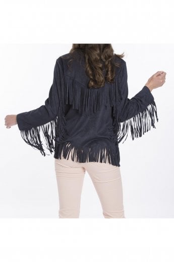 JAYLEY Blue Faux Suede Jacket