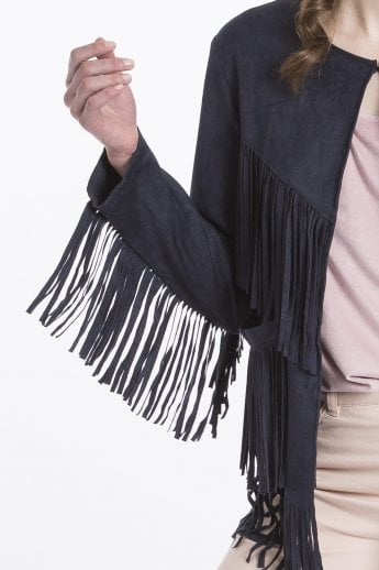 JAYLEY Blue Faux Suede Jacket