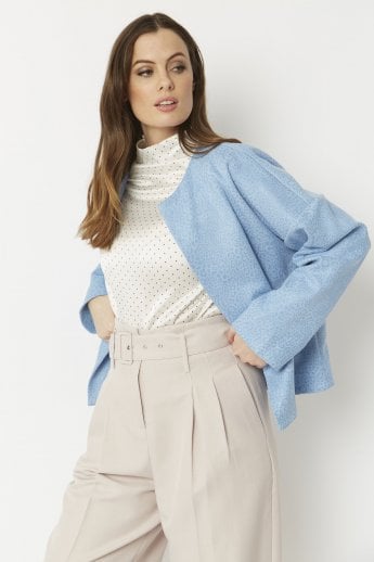 JAYLEY Blue Faux Suede Jacket