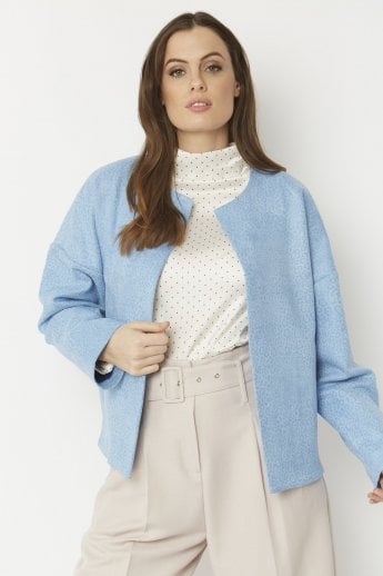 JAYLEY Blue Faux Suede Jacket
