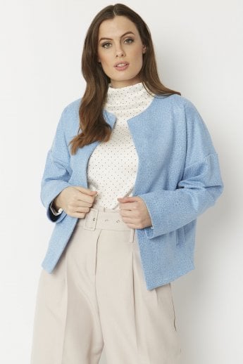 JAYLEY Blue Faux Suede Jacket