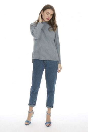 JAYLEY Blue Grey Cashmere Blended Jumper