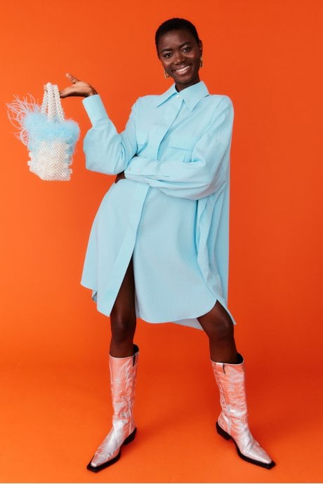 JAYLEY Blue Kate Shirt Dress