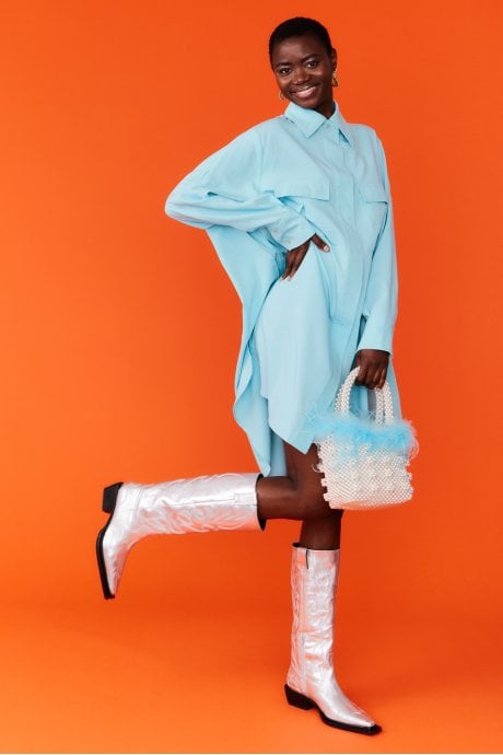 JAYLEY Blue Kate Shirt Dress