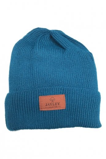 JAYLEY Blue Knitted Beanie Hat And Scarf Set