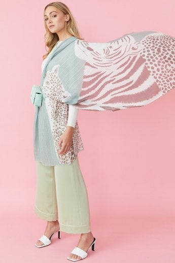 JAYLEY Blue Luxury Cashmere Silk Blend Wrap