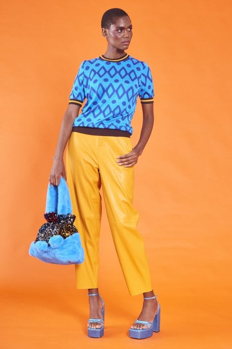 JAYLEY Blue Sequin And Faux Fur Bag