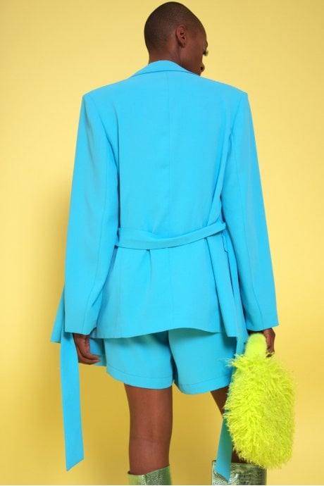 JAYLEY Blue Silk Blend Charlotte Shorts