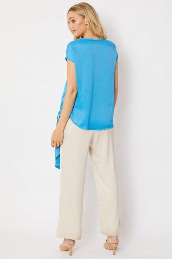 JAYLEY Blue Silk Blend Laura Top
