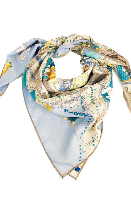 JAYLEY Blue Silk Blend Scarf