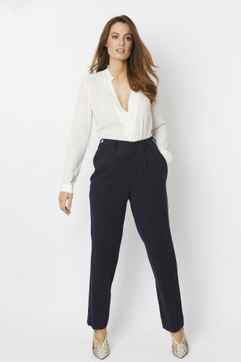 JAYLEY Blue Silk Blend Trousers