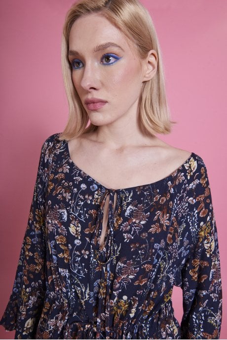 JAYLEY Blue Silk Cotton Dress