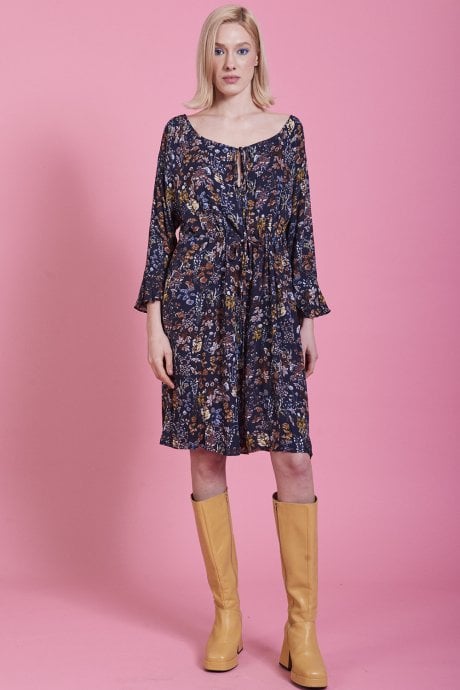 JAYLEY Blue Silk Cotton Dress
