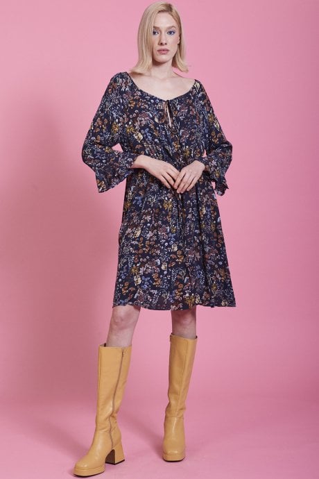 JAYLEY Blue Silk Cotton Dress