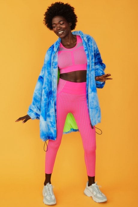 JAYLEY Blue Tie Dye Oversized Coat