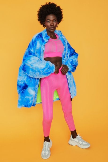 JAYLEY Blue Tie Dye Oversized Coat