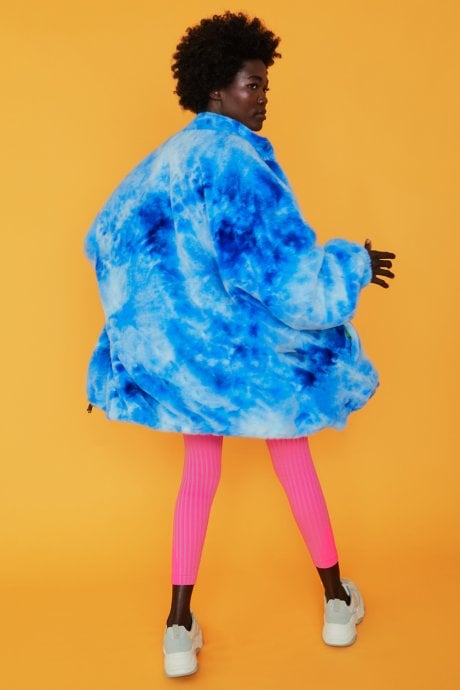 JAYLEY Blue Tie Dye Oversized Coat