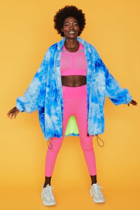 JAYLEY Blue Tie Dye Oversized Coat