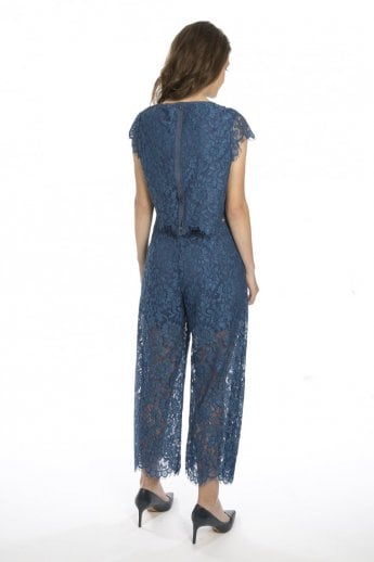JAYLEY Blue Vintage Lace Top