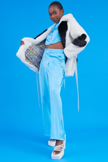 JAYLEY Blue Wide Leg Trousers