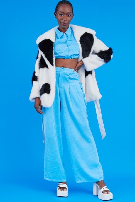 JAYLEY Blue Wide Leg Trousers