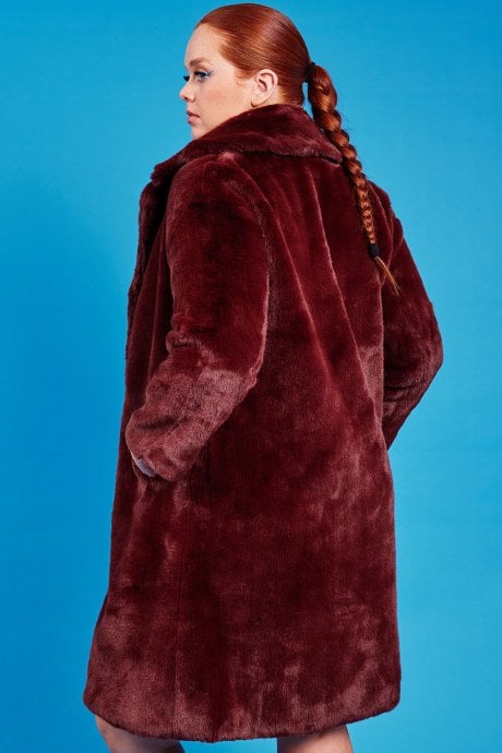 JAYLEY Brown Faux Fur Coat