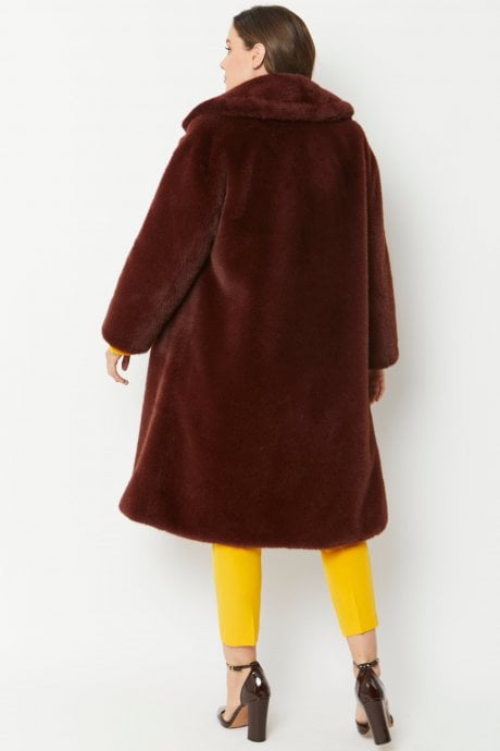 JAYLEY Brown Faux Fur Coat