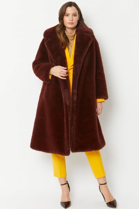 JAYLEY Brown Faux Fur Coat