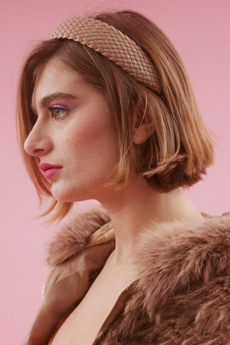 JAYLEY Brown Faux Leather Headband