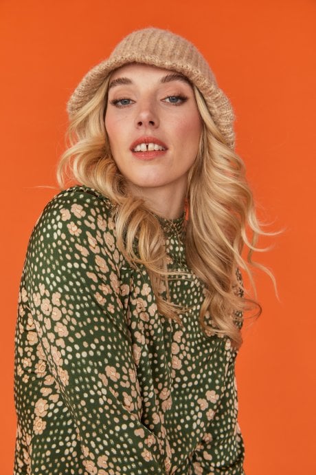 JAYLEY Cashmere And Banana Peel Blend Flower Hat