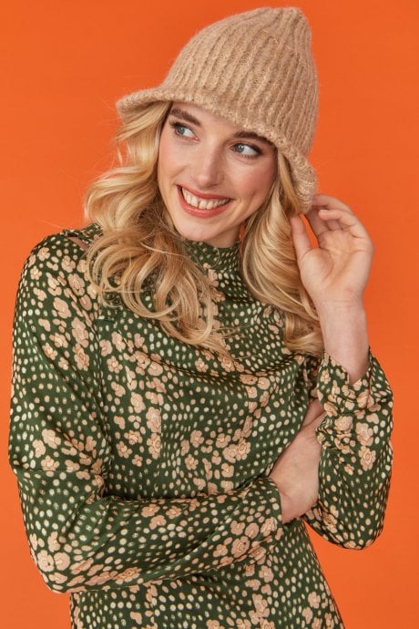 JAYLEY Cashmere And Banana Peel Blend Flower Hat