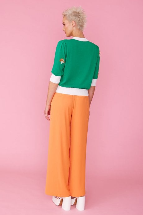 JAYLEY Cashmere And Banana Peel Blend Mushroom Design Cardigan