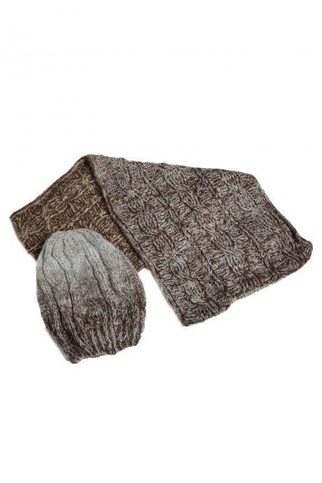 JAYLEY Cashmere and Banana Peel Scarf And Hat Set