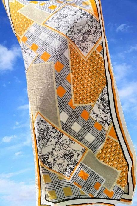 JAYLEY Cashmere And Silk Blend Orange Wrap