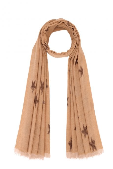 JAYLEY Cashmere And Silk Blend Star Design Scarf Wrap