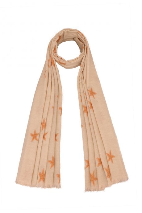 JAYLEY Cashmere and Silk Blend Star Design Scarf Wrap