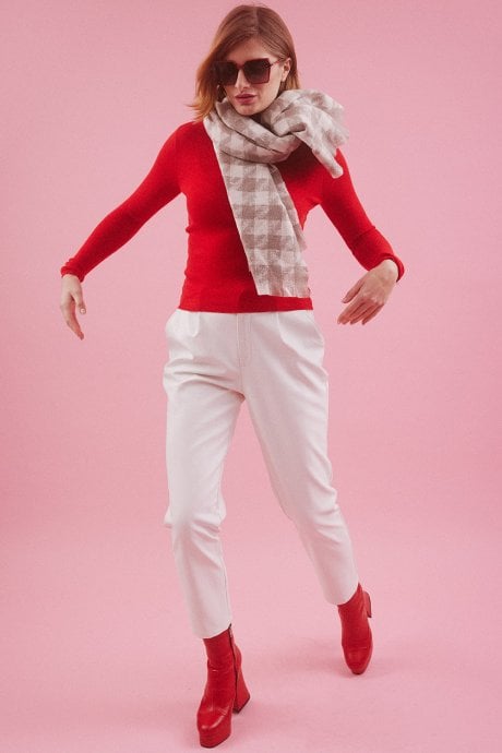 JAYLEY Cashmere Blend Houndstooth Check Wrap