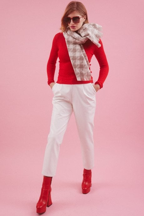 JAYLEY Cashmere Blend Houndstooth Check Wrap