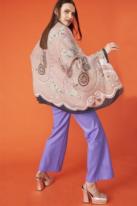 JAYLEY Cashmere Blend Leopard Print Oversized Scarf