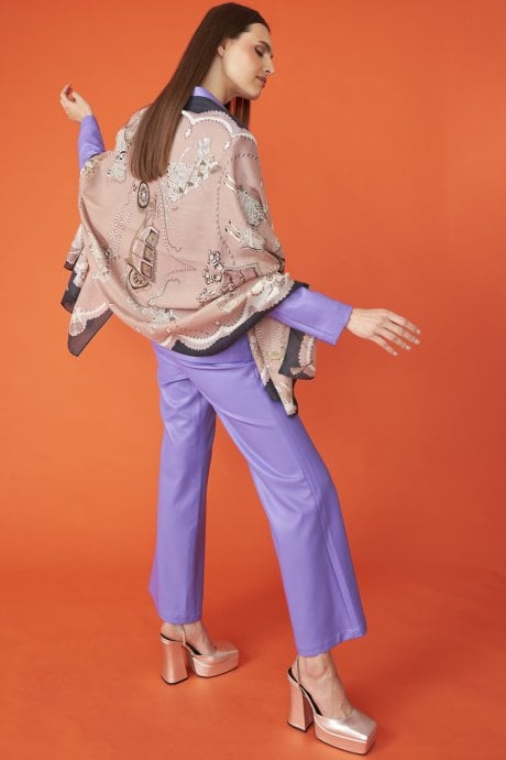 JAYLEY Cashmere Blend Leopard Print Oversized Scarf