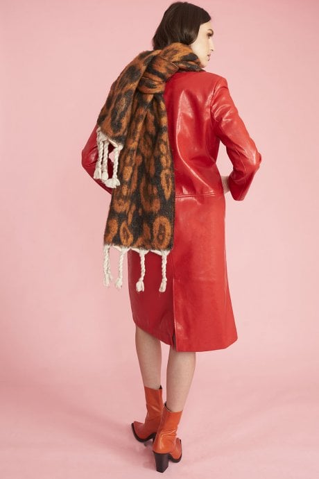 JAYLEY Cashmere Blend Leopard Print Oversized Scarf